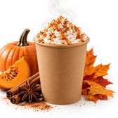 Packadi - Koffiebekers Karton 8 oz / 240 ml - 100 Stuks - Wegwerp Papieren Bekers voor Warme en Koude Dranken - Bruin