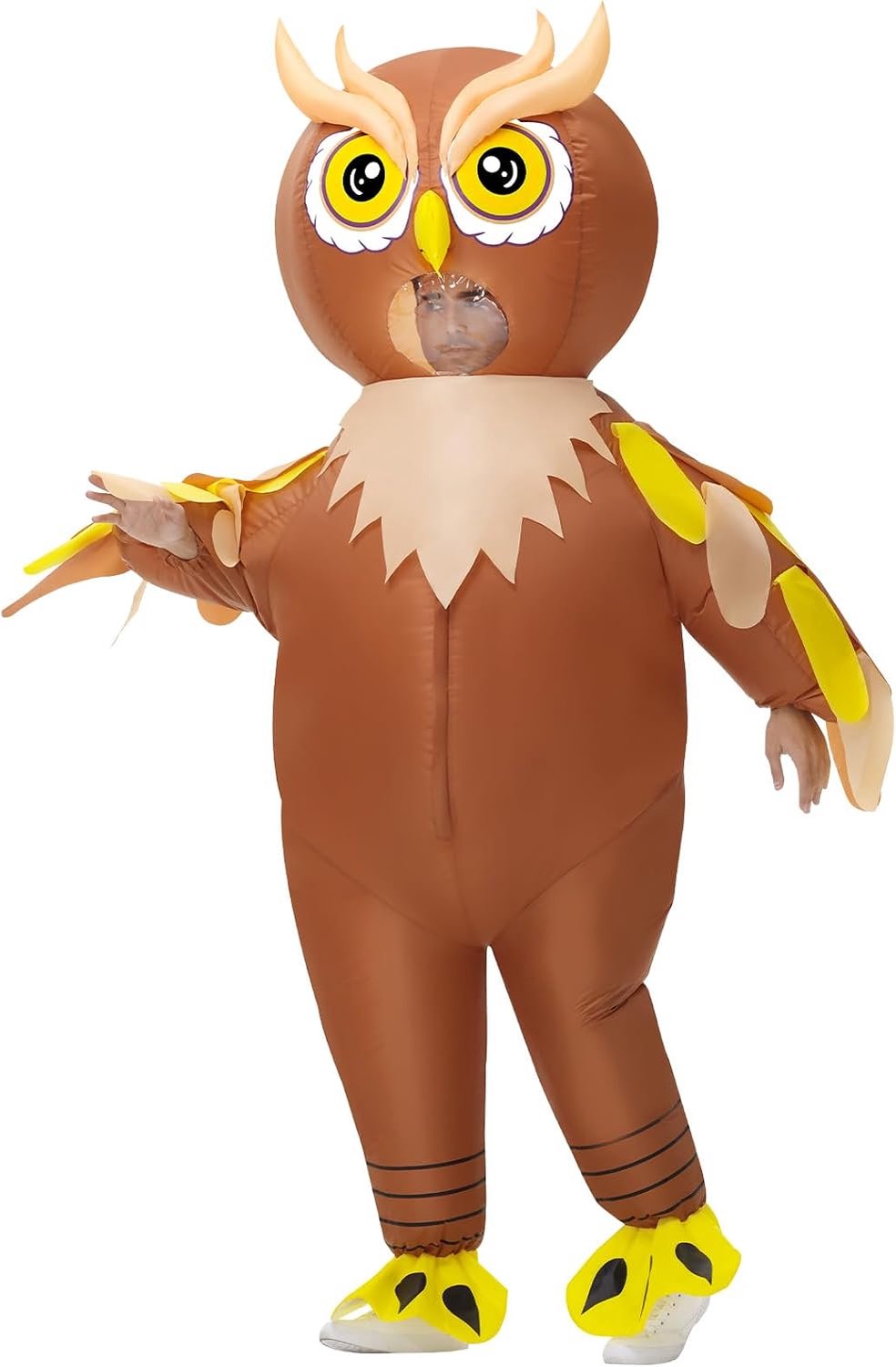 Kostuum Uil voor Volwassenen en Kinderen, Opblaasbaar Uilen Kostuum Halloween Mannen Vrouwen Grappig Verkleedpak Feest (Volwassen)