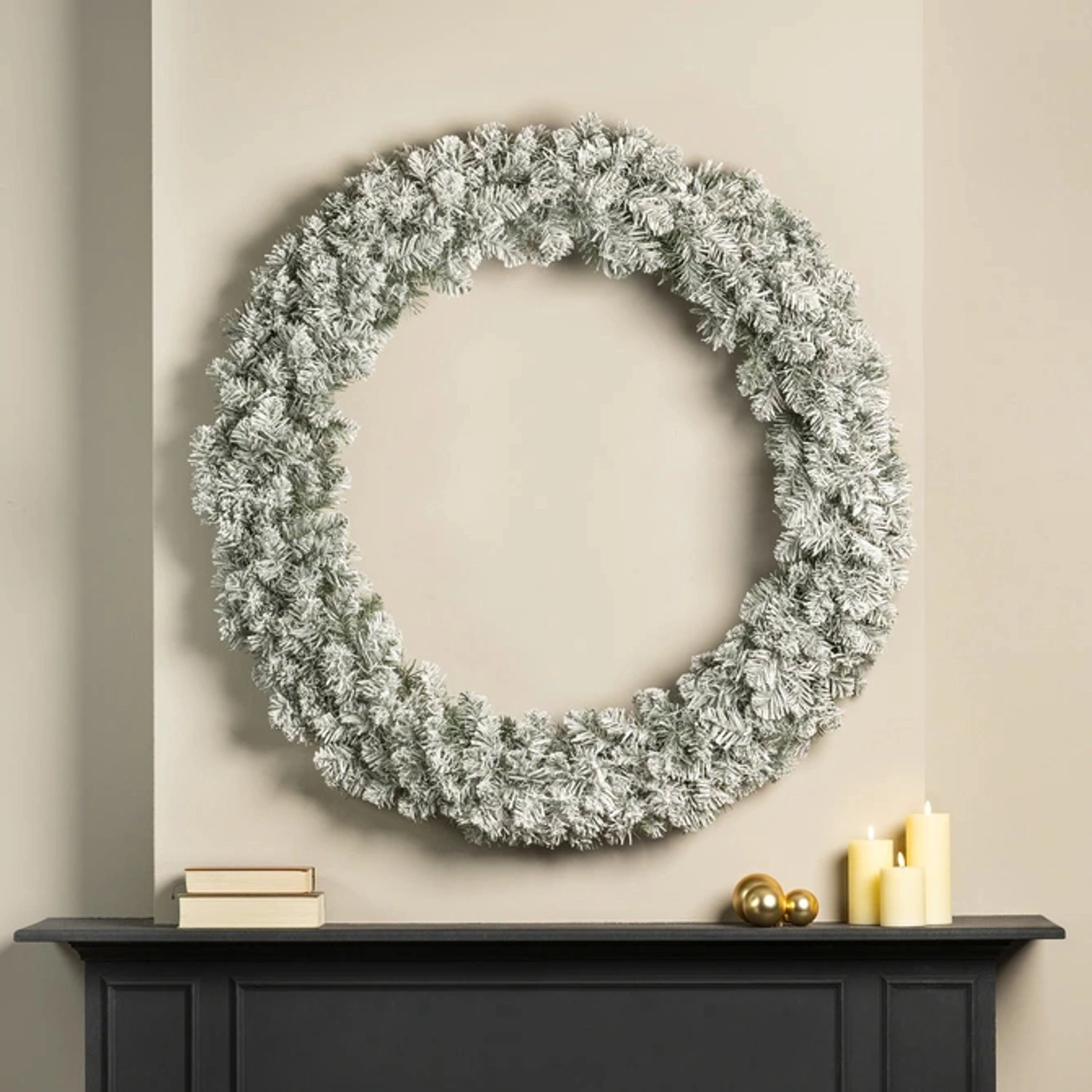 Imperial krans snowy d120cm grn/wit