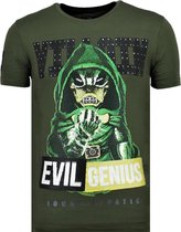 Local Fanatic Villain Duck - T-shirt Fun homme - 6325G - Green Villain Duck - T-shirt serré pour homme - 6325W - T-shirt pour homme Wit Taille L