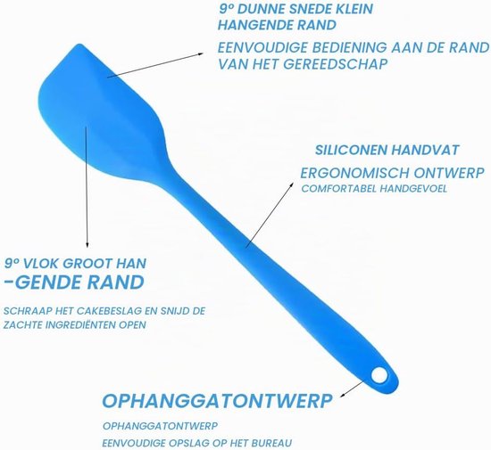 Spatel, Hittebestendige Spatulas, Deegschraper, Keukenspatula, Siliconen Deegschraper, Voor Koken en Bakken — afbeelding 5