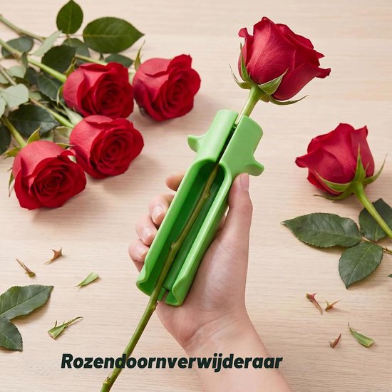 Rozen, rozendoornstripper gereedschap, rozenkoorn stripper, bladverwijderaar, bloemenreiniger voor bloemenwinkels, tuinieren, bloemen, verwijdering van bladeren (is groen) — afbeelding 4