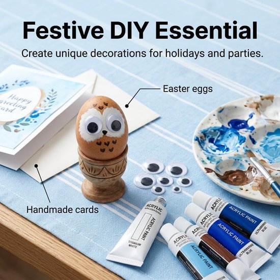 Ogen, zwart en wit, gemengd, kwaaierogen, knutselogen voor doe-het-zelf handwerk, scrapbooking, ogen om op te plakken en te knutselen, accessoireset, verschillende maten — afbeelding 3