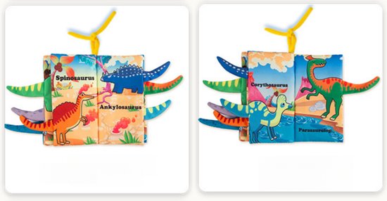 Babyboekjes en speelgoed voor baby's van 0-6-12 maanden, cadeautjes voor babyjongens, waaronder voelboekjes met dinosauruspoppetjes, speelgoed voor in de autostoel voor pasgeborenen van 6-9-12 maanden, badcadeautjes en vulling voor paasmanden. — afbeelding 4