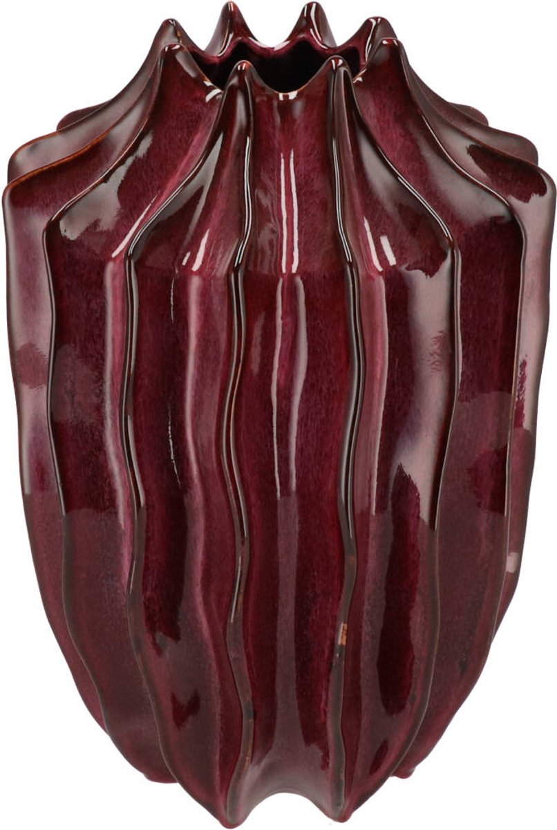 DK design Daan Kromhout - Vaas - Bloemenvaas - Juna - Keramiek - Burgundy - Paars - 19x25cm