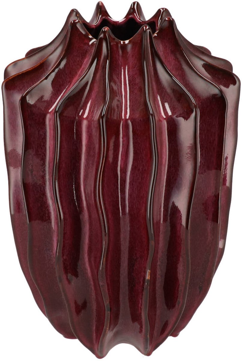 DK design Daan Kromhout - Vaas - Bloemenvaas - Juna - Keramiek - Burgundy - Paars - 22x30cm Wijnrood