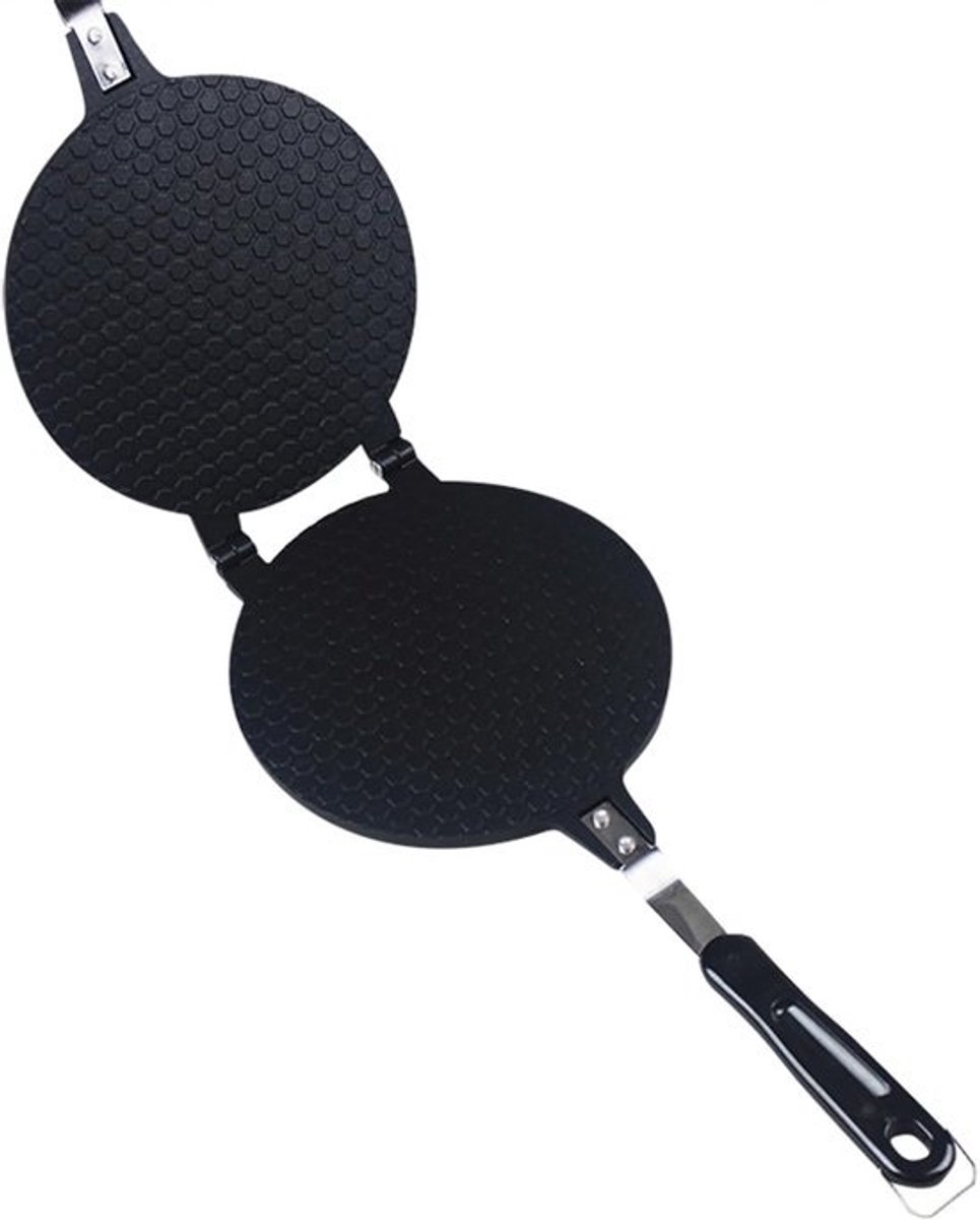 Eierrolmaker - Wafelkegelvorm - Voor het bakken van desserts - Antiaanbaklaag - 38.5 cm lengte - Zwart