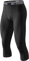 MEETYOO Compressie Broek, 3/4 Heren Compressie-Legging, Sport Sneldrogend Hardloopbroek, Basislaag Voor Trainen, Sneldrogend, Thermische, Voor Sportschool, Hardlopen, Joggen, Wandelen, Voetbalfietsen