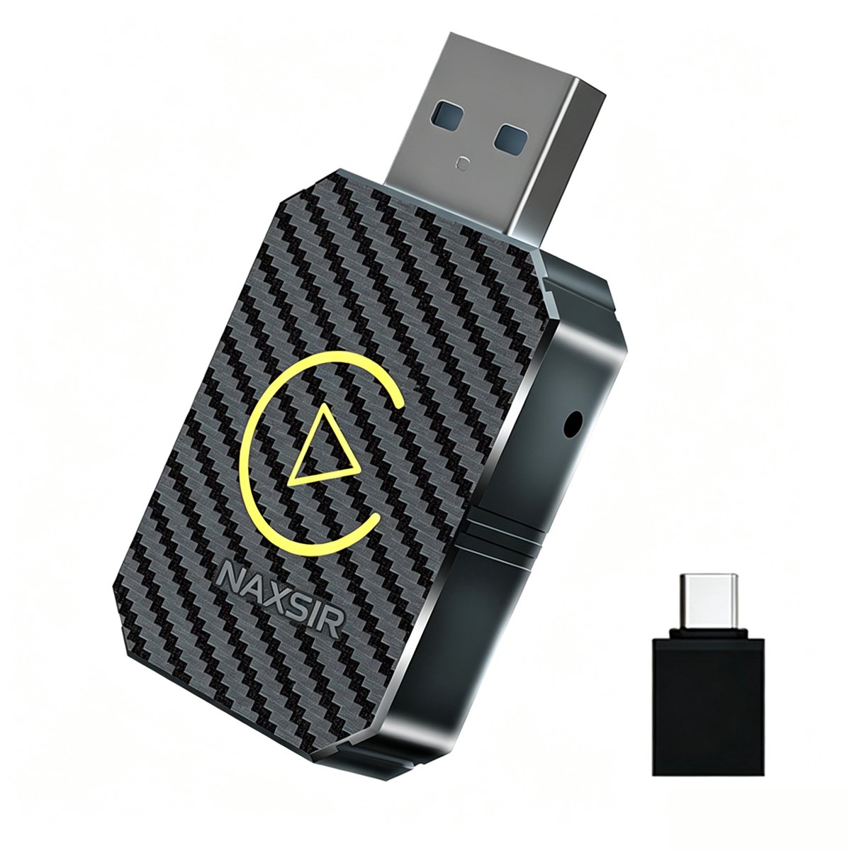 NAXSIR Draadloze CarPlay & Android Auto USB-adapter, 2-in-1, plug-and-play, Bluetooth 5.0 – voor auto's met bedraad CarPlay