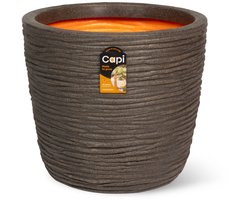 Capi Europe - Bloempot egg Compresso NL - 39x35 - Donkerbruin - Bloempot voor binnen en buiten - Levenslang garantie - Breukbestendig - 100% Recyclebaar - CO2 Neutraal geproduceerd - KCODB1212