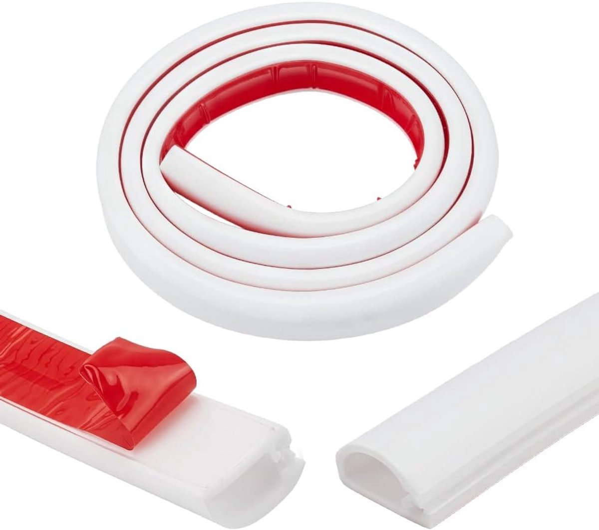 2 stuks douchedrempel, waterdam, wit, zelfklevend, waterbarrière, inklapbaar, douchebescherming, 100 cm lang, siliconen, waterdichte afdichtingsstrips