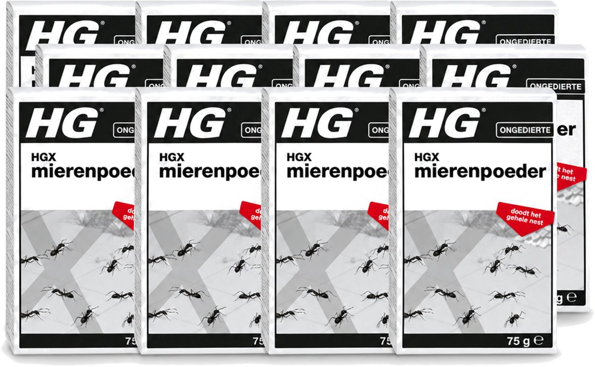 12 x HG X - Ongedierte - Mierenpoeder - Doodt Het Gehele Nest - 75 g - Voordeelverpakking - 12 stuks