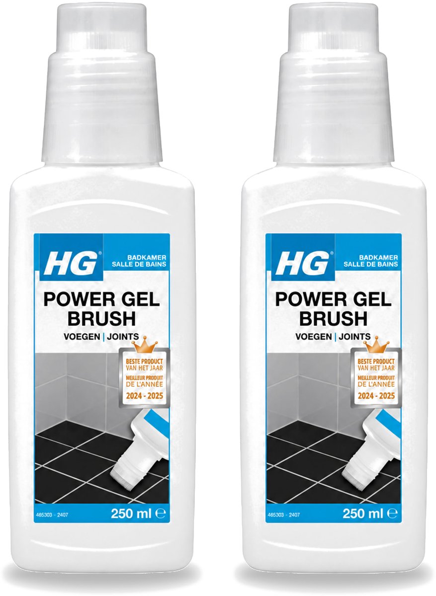 2 x HG - Badkamer - Voegenreiniger - Power Gel Borstel - 250 ml - Voordeelverpakking - 2 stuks