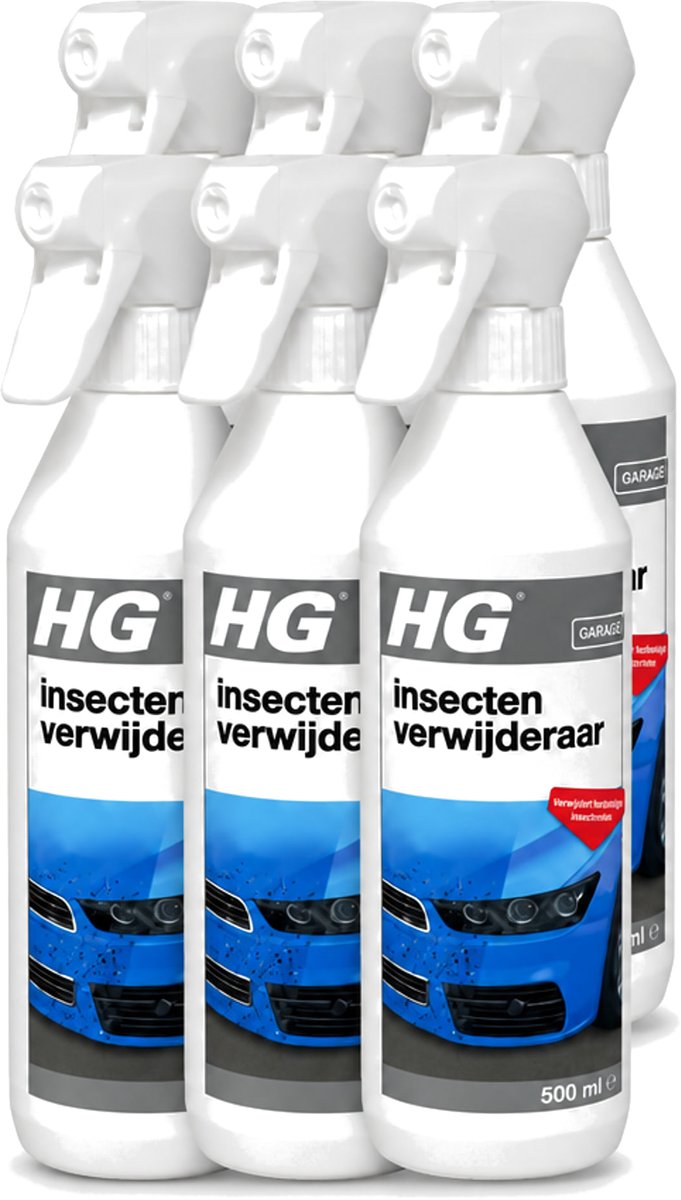 6 x HG - Insectenverwijderaar - Verwijdert Hardnekkige Insectresten - 500 ml - Voordeelverpakking - 6 stuks
