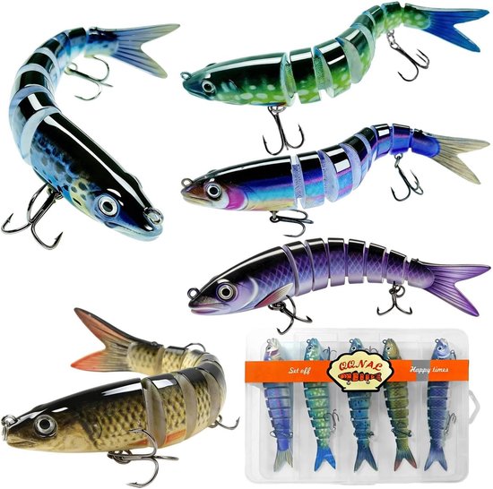 5 Stuks Set Visaas voor Karnassievissen Verpakt in Harde Doos Zeevissas voor Snoek, Baars en Forel Accessoires voor Karnassievissen Geschikt voor Zoetwater- en Zeevissen 13,5 cm 19 g — afbeelding 5