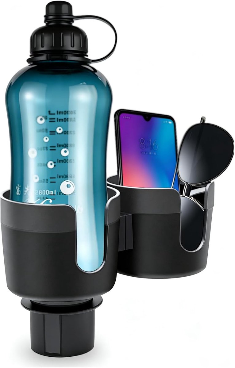 Bekerhouder expander voor auto, 2-in-1 bekerhouder telefoonhouder met verstelbare basis, autobekerhouder inzetstuk voor Yeti Hydro Flessen Ramblers 453,6-1,134 g beker grote flessen drinkmokken