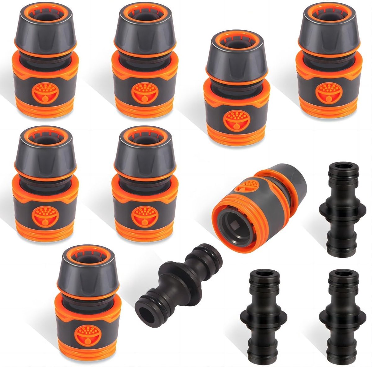 12 stuks 1/2 inch 13 mm dubbele stekker, tuinslang, verlenging, koppeling, verbindingsdeel, kunststof, twee-wegverbindingen, extender, flexibele tuin- en huishoudelijke accessoires