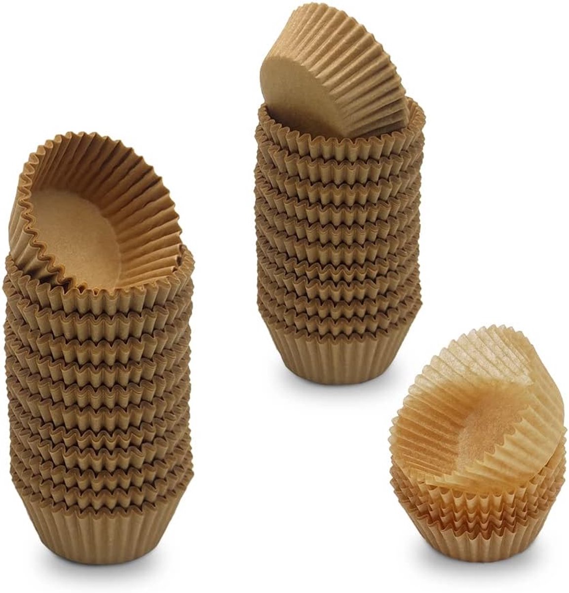 Cupcake Cases Premium Vetbestendige Muffin Bakvormen (Natuurlijk, 500-Telling)
