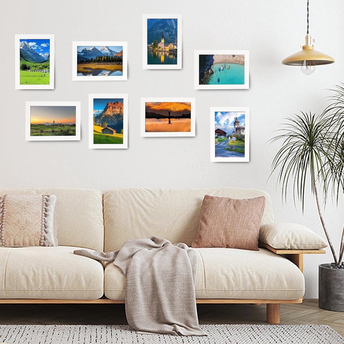 10 x 15 cm, 2 stuks kleine MDF fotolijsten om op te hangen of staand, moderne witte fotolijst met schijven van plexiglas, eikenlook fotolijst voor thuis, kantoor, school — cadeau in Cadeau-ideeën - foto 3