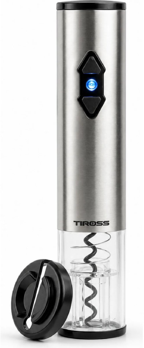 TIROSS Elektrische wijnopener op 4 AA-batterijen, 22,5 cm