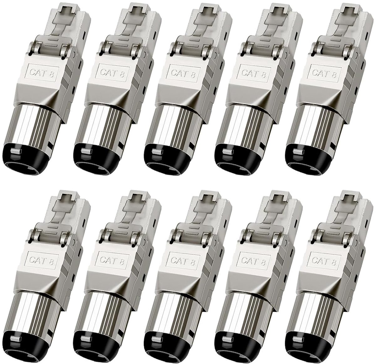 Cat8/Cat7, gereedschapsloze modulaire afsluitstekker, 2000MHz 40G LAN-kabel, 22-24AWG (10, Cat 7)