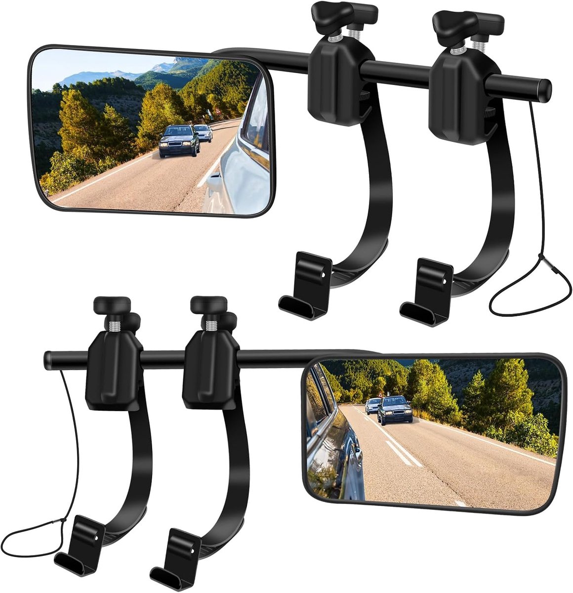 Semai Universele caravanspiegel, dode hoek, camper, buiten, spiegelverlenging, autospiegel voor gangbare voertuigtypes, 2 stuks