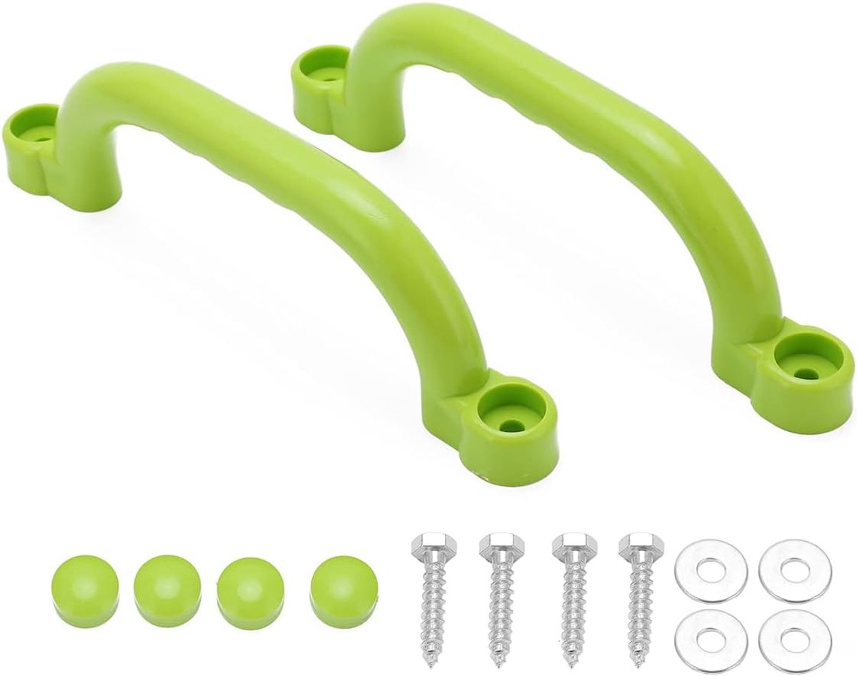 1 paar klimrekken voor de kinderkamer, jungle gym accessoires voor boomhut, speelkamer, schuur of stapelbed (groen)