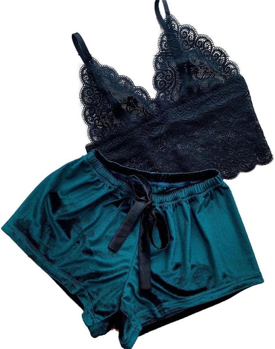 Sexy Nachtkleding Lingerie voor Dames Zijde Satijnen Nachtkleding Nachtkleding -E_L