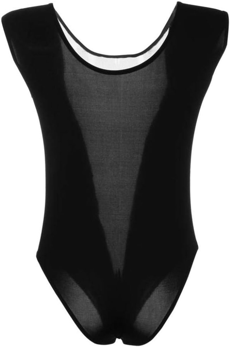 Dameskostuums S-3XL Dames Uitgesneden Nachtkleding Transparante Diepe V Kanten Lingerie Kostuum-Black_XXL