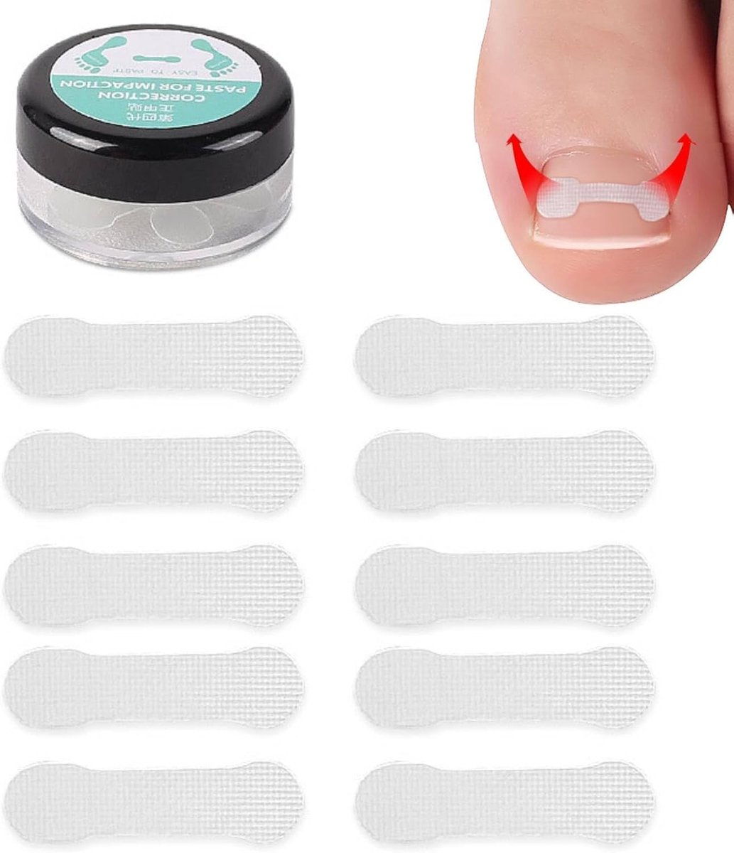 10 stks Ingegroeide Teennagel Corrector Strips, Pijnloos Paronychia Corrector Patches Rechttrekken Elastische Patch voor Voeten(Heavy Force)