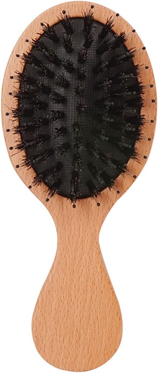 Paddle Haarborstel - Mini Zwijnenharen Comb Reisborstel voor Mannen, Vrouwen & Kinderen