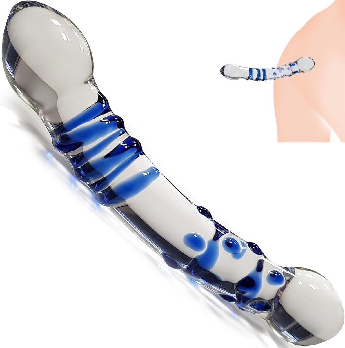 Dubbele dildo's voor vrouwen glasplug glasdildo SM seksspeelgoed voor vrouwen solo extreme prostaatmassage stimulatie voor vrouw butplug analplug# G22