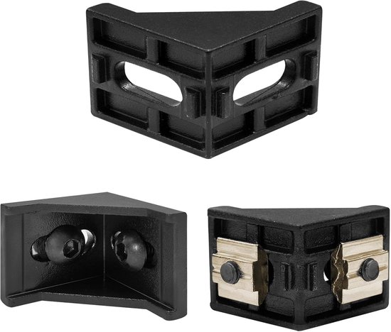 26 stuks bevestigingsmateriaal hoek, aluminium profiel 3030 groef 6 aluminium hoekverbindingsstukken hoekverbinder wandhouder 90 graden hoek rooster voor stangenprofiel, 3D-printer, CNC-router — afbeelding 4