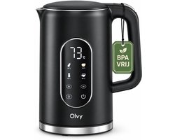 Olvy Waterkoker met Temperatuurregeling - Warmhoudfunctie - RVS - Dubbelwandig - Elektrisch - 1.7…
