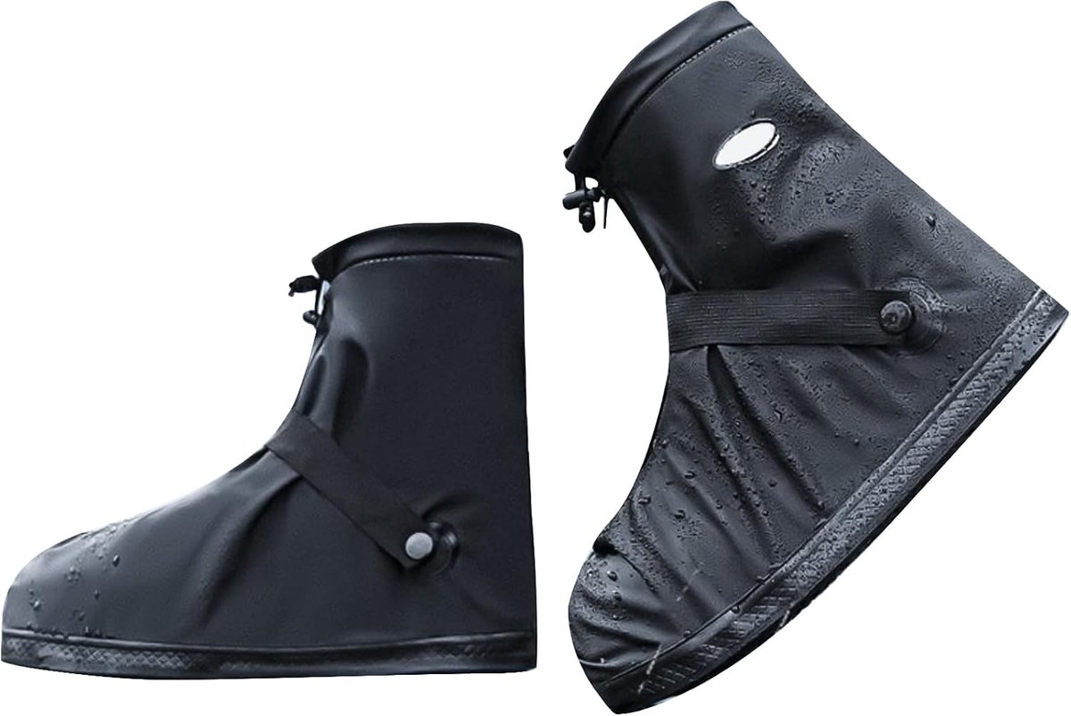 Schoenovertrek, antislip, opvouwbaar, regenbescherming, schoenen met ritssluiting, reflecterende strepen