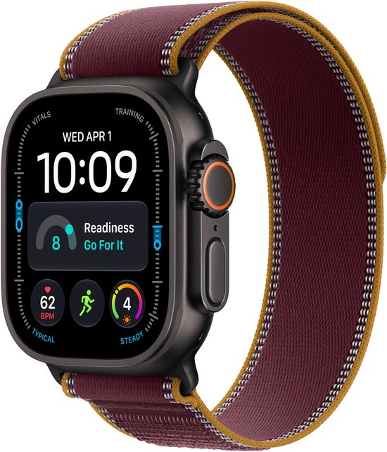 Apple Watch Ultra 4 Cellular 49mm Zwart Trail Band S/M