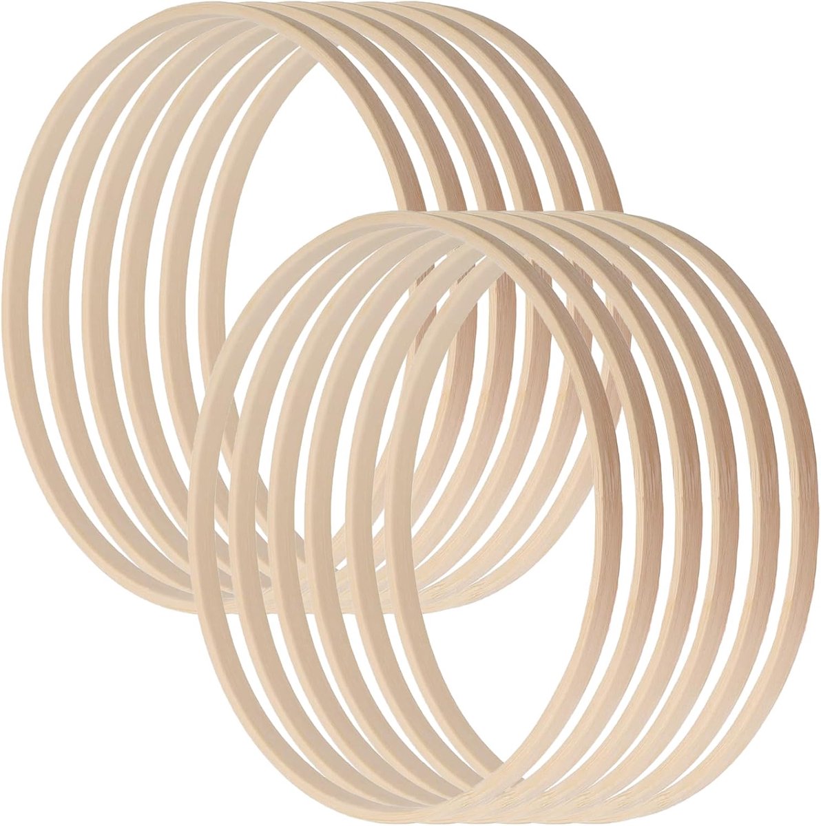 12 stuks bamboe bloemhoepjes, houten ringen om te knutselen, macramé ringen, dromenvanger, ringen, houten hoepset, voor bruiloftskrans, decoratie en wandbehang, handwerk, bloemenkrans, deurkrans,