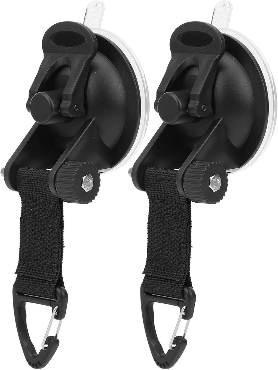 2 stuks Auto Zuignap, Zware Duty Bevestigingshaak voor Bagage, Tent en Auto, Veilig en Stevig