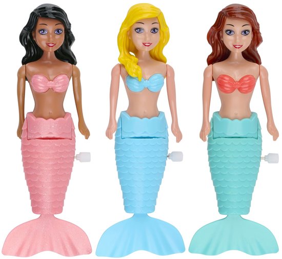 Eddy Toys Mermaid Wind-up Zeemeermin - Opwindbaar Badspeelgoed - Kunststof - 19 cm - Geschikt vanaf 1 Jaar - Roze, Blauw en Licht Groen - Badspeelgoedpop voor Bad en Zwembad van Eddy Toys — afbeelding 5