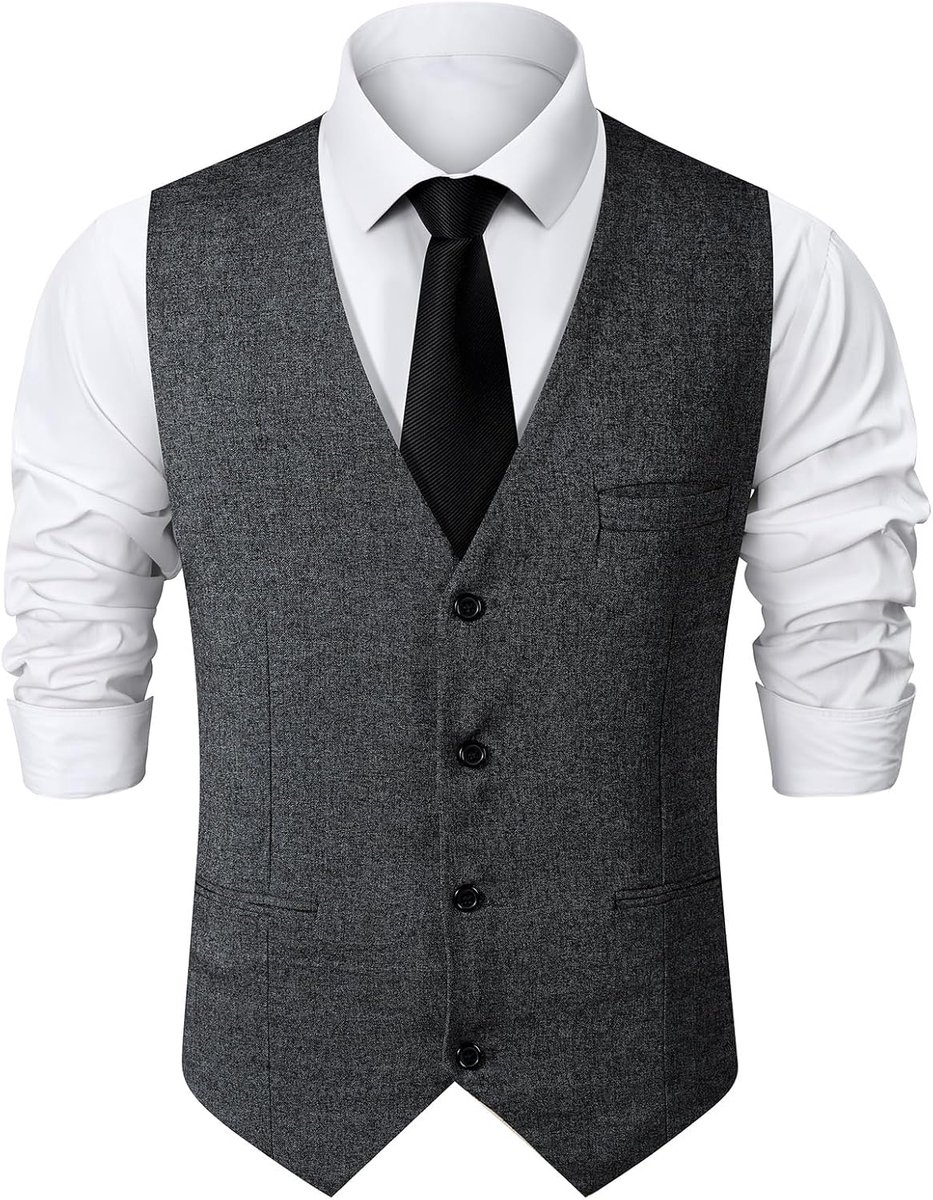 Mintgreen Heren vesten, lichtgewicht bruiloft casual slim fit V-hals
