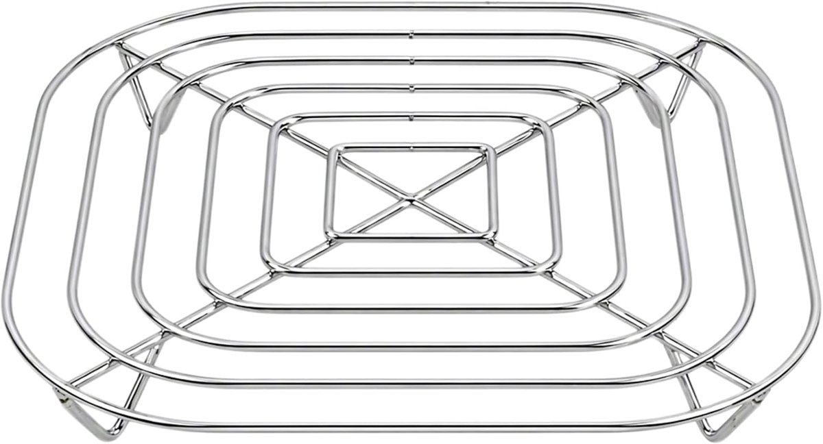 Stalen rooster voor airfryer, vervanging 20 x 20 cm voor glazen containers, compatibel en vaatwasmachinebestendig
