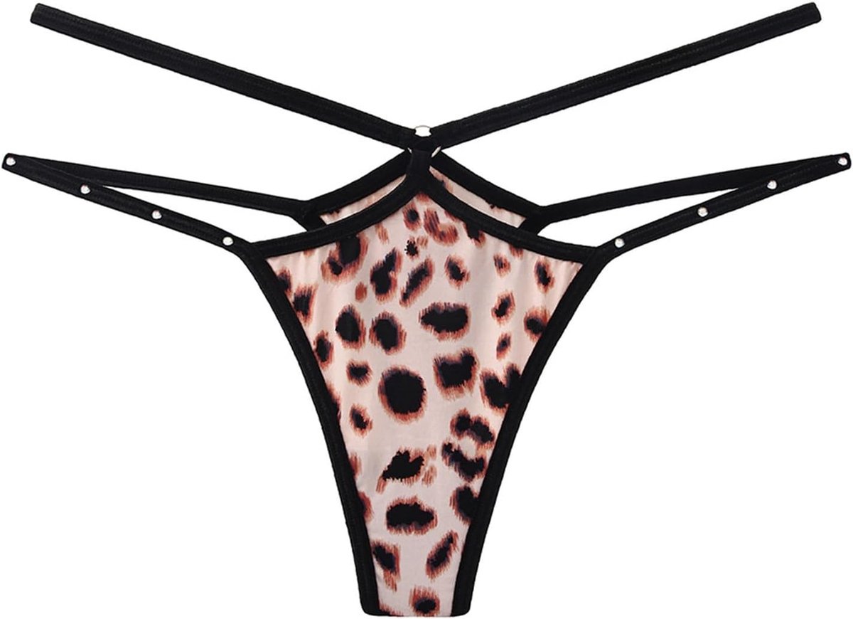 Dames luipaardprint pailletten ondergoed sexy mode dames ijszijde zonder riem dunne string verleidelijke sexy lingerie