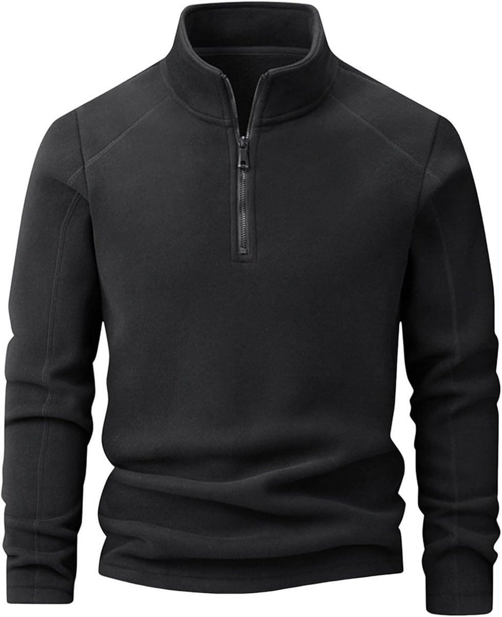 Herenjas, opstaande kraag, sweatshirt, lange mouwen, half cardigan