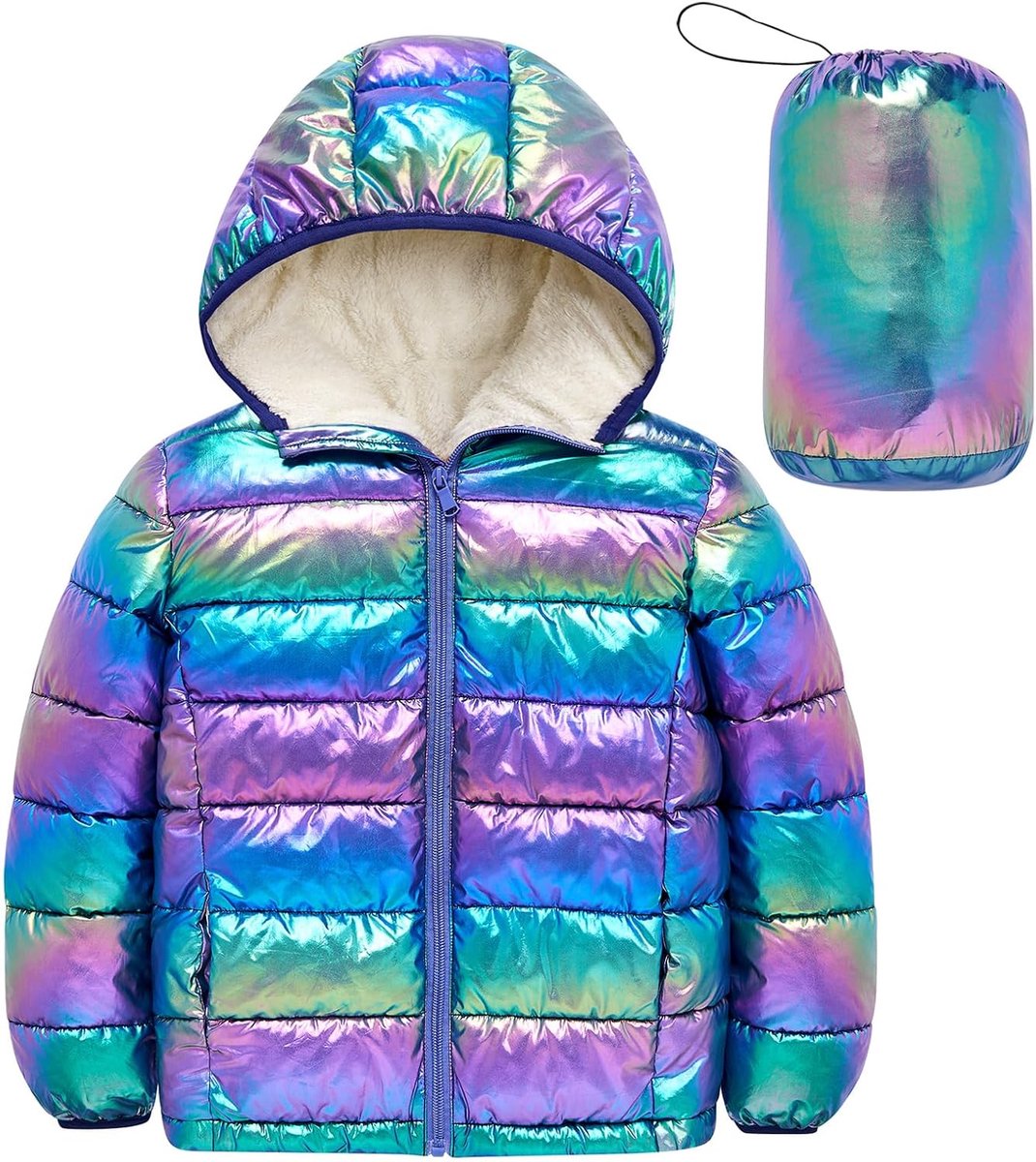 Meisjes Jassen Meisjes Winterjas Gewatteerde Jas Hooded Gewatteerde Jas Kinderen Warm Glanzend Sneeuwpak Winddicht Bovenkleding 4-12 Jaar
