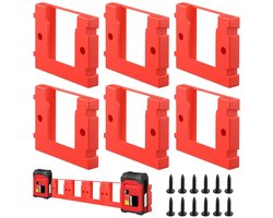 6 stuks accuhouders, 18 V accu wandhouder accu-dockhouder voor Einhell Power X-Change incl. schroeven, TPDL accu-opbergframe accuhouder compatibel met Einhell PXC 18V accu's