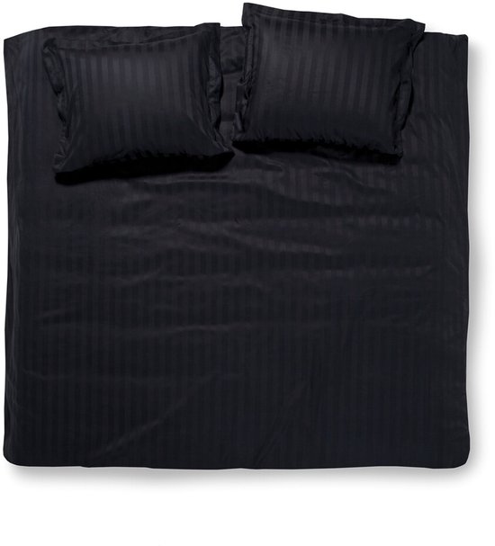 Damai Linea - Dekbedovertrek - 240x200/220 cm - Lits-jumeaux - Zwart + 2 kussenslopen 60x70 van Damai — afbeelding 2