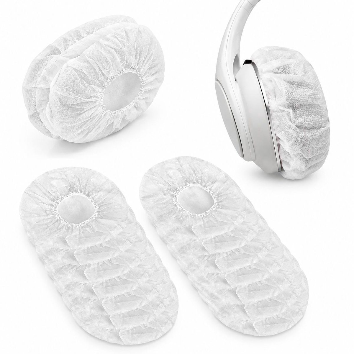 VHV - Elastische hygienehoesjes - 100 stuks - Elastisch stretch - Cover hoes 11 cm - Wit - Niet-geweven stof - Vervangende hygienehoesjes - op kantoor