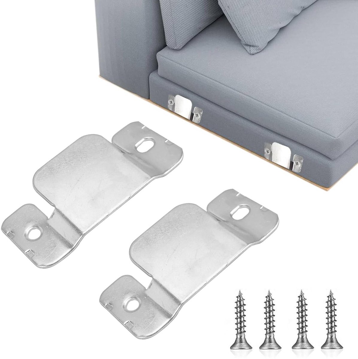 Dreamil Large Sofa Connector 2 Pcs Furniture Connectors with 4 Screws Universal Stainless Steel Sofa Connection - ShopVlot