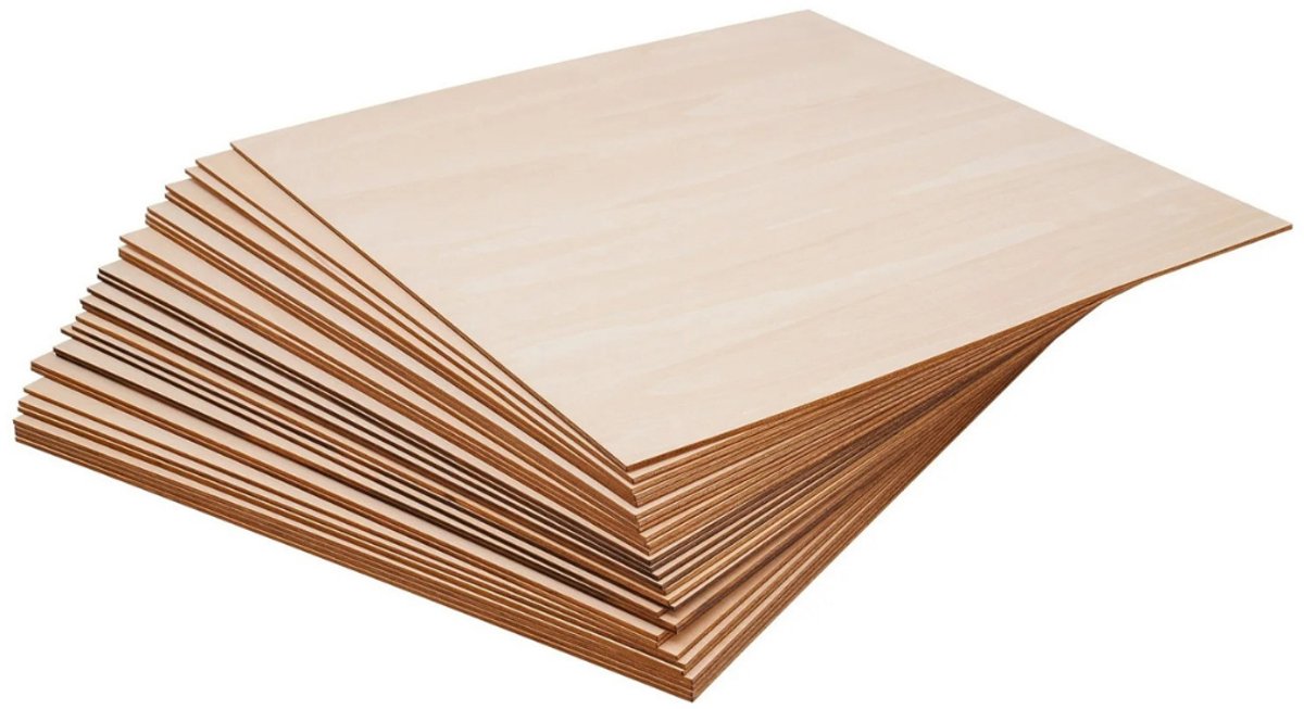 G&G 30 stuks multiplex houtplaten - Hobby hout - Triplex - Knutselen - Basswood - Lindehout - Laser - Graveren - 40x40cm - 3mm