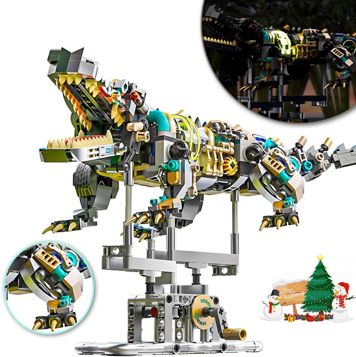 Beweegbare Bek, Verstelbare Vinnen En Staart – Mechanische Krokodil Bouwset Met 996 Onderdelen En Displaystandaard – Interactief STEM-Speelgoed Voor Verjaardagen En Kerstmis